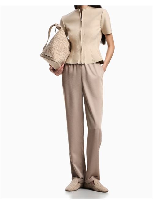 Pantaloni a vita elastica in twill crepe Emporio Armani | EW003326 AF20495.U6155